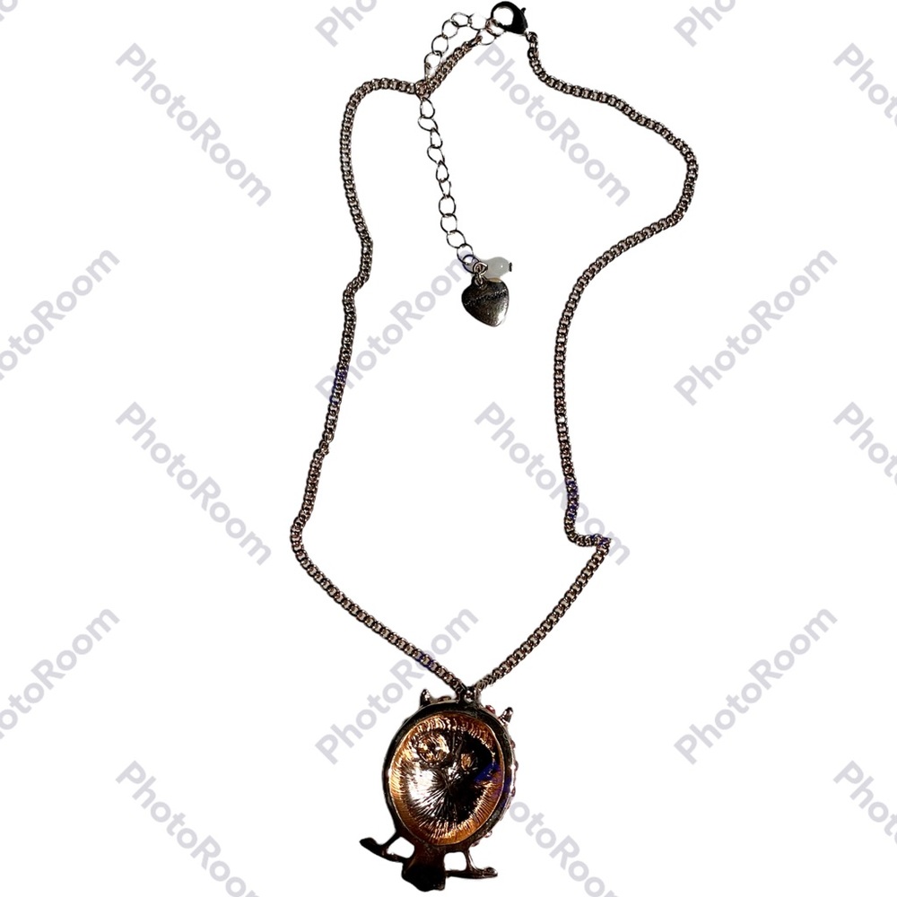 Betsey Johnson owl pendant filled with rhinestones on beautiful chain - Picture 9 of 11